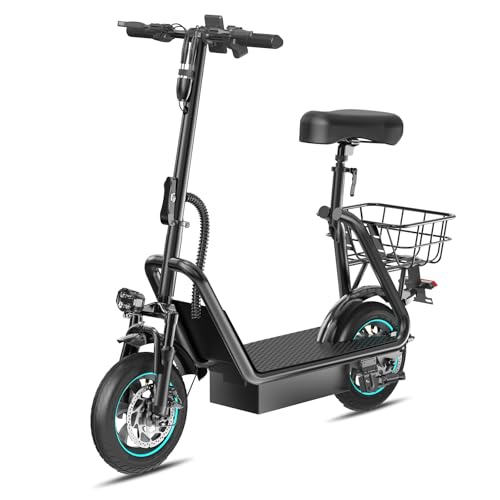 Monopattino Elettrico Adulto, Scooter Elettrico Pieghevole 350W/500W, Batteria 36V 10.5Ah/15Ah, Autonomia di 30/35/45KM, Velocità Massima 25 km/h, Doppia Frenata, Controllo App