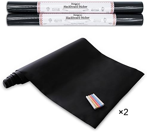 Chalkboard Sticker - Contact Paper Removable Blackboard Wall Sticker - 16.9" x 82.7" x 2rolls 10pcs of Chalks