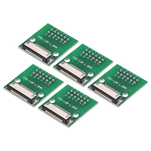 sourcing map FPC FFC Convertidor Conector Placa 12p 1.0mm Enchufe Lateral, Reverso 0.5mm, a DIP 2,54mm para LCD 3D Impresora DVD TV Portátil Audio Paquetes 5