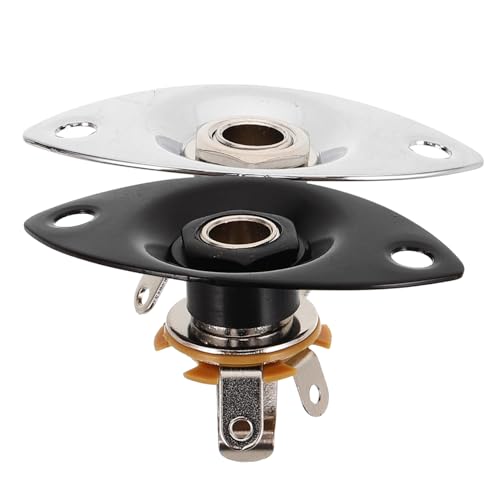 LOEFLIFA 2 piezas Jack Plate Oval para Guitarra Eléctrica Cubierta de Estable para Ukelele de Compatible...