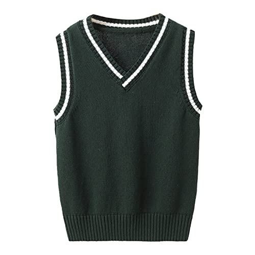 CHICTRY Unisex Girls Boys Sweater Vest Knitted V Neck Pullover Sleeveless Waistcoat Jacket Knitwear