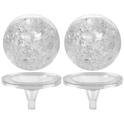 YARDWE ガラス ボール 交換用 卓上用 噴水 滝 5Cm、 2個セット クリスタル ガラス ボール 水 噴水 風水 ボール スタンド付き ロッカリー デコレーション