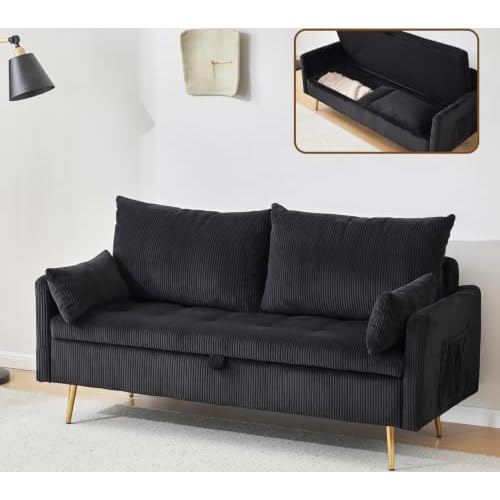 Furnimart Corduroy Loveseat with Storage