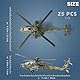 SEBUNAS AH-64 Apache, Hubschrauber-Modellbausatz im Maßstab 1:72, Schnellbausatz, Plastikspielzeug zum Zusammenbauen, Militärhubschraubermodell (25 Teile)