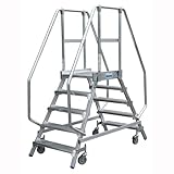 Krause lfg280 Leiter der bilateralen Plattform, 2 x 8 Stufen, 600 mm x 700 mm Plattform, 1.9 m Höhe