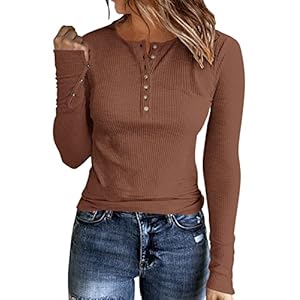 Womens Long Sleeves Ribbed Knit Tun...