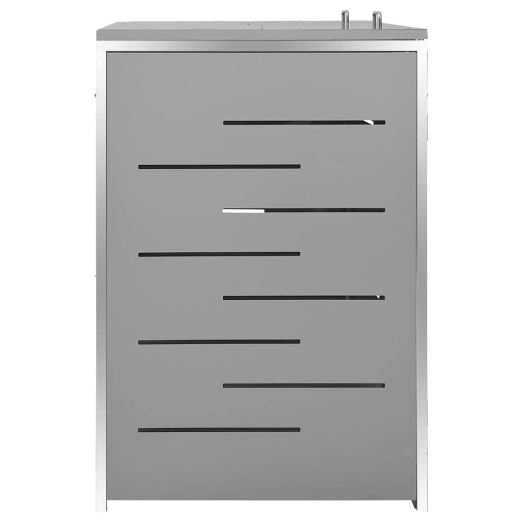 vidaXL Abri pour Deux Poubelles, Cache-Poubelle avec Couvercle, Boîte de Rangement à Poubelles Jardin Extérieur, 138x77,5x112,5 cm Acier Galvanisé