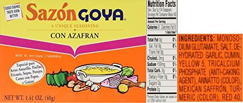 Sazon Goya Unique Seasoning Variety 4-Pack Bundle, Culantro Y Achiote (With Coriander & Annatto),Con Azafran, Coriander And Annatto, Sazon Without Annatto And Cilantro Y Tomate(Cilantro & Tomato) #TOP2
