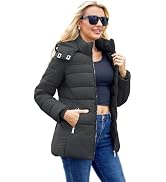 MODERN BUBBLE Womens Packable Puffer Jacket Winter Coat with Hood Warm Lightweight Thickened Down...
