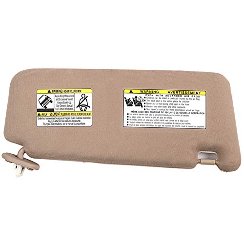 Ezzy Auto Beige Left Driver Side Sun Visor fit for Toyota Venza with Sunroof 2009 2010 2011 2012 2013 2014 2015 2016 74320-0T022-B1