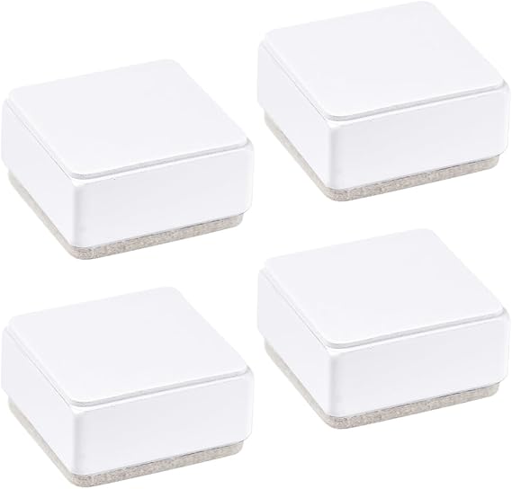 Piedini Per Mobili Autoadesivi - 4 Pezzi In Acciaio E Feltro, Nero, Altezza 5,3 Cm