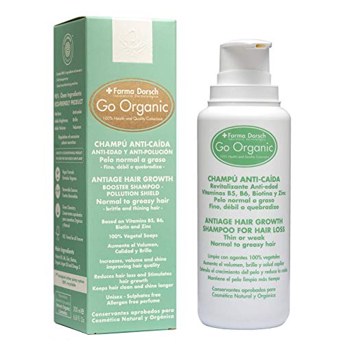 Farma Dorsch Champu Anticaida Hombre Mujer - 80% Reducción De Caída - Champu Anticaida - Para Pelo Normal, Graso, Fino, Quebradizo - Champu Anticaida Natural - Vitaminas, Biotina y Zinc - 200 ml