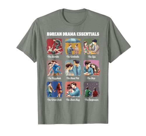 K-Drama Lovers K-Drama Vibes Korean Drama Essentials T-Shirt, Men, Olive Heather, 3X-Large