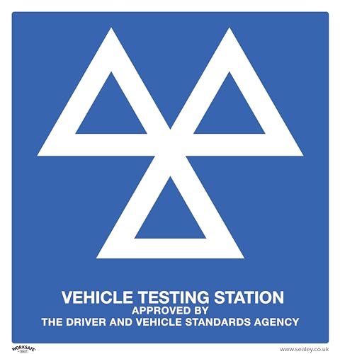 Sealey SS51P1 MOT Testing Station - Warning Safety Sign - Rigid Plastic