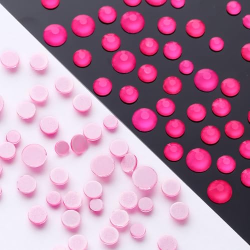Image of Neon Rose Flatback Rhinestones, Glass Rhinestones for Nail Art and Craft, Glue Fix, Loose Crystal Gemstones(Neon Rose, SS8, 1440pcs, 2.3-2.5mm)