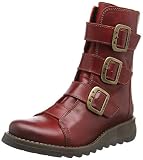 Forro de piel lisa Fly London Scop110fly, Botas Estilo Motero Mujer, Rojo (Red 004), 39 EU