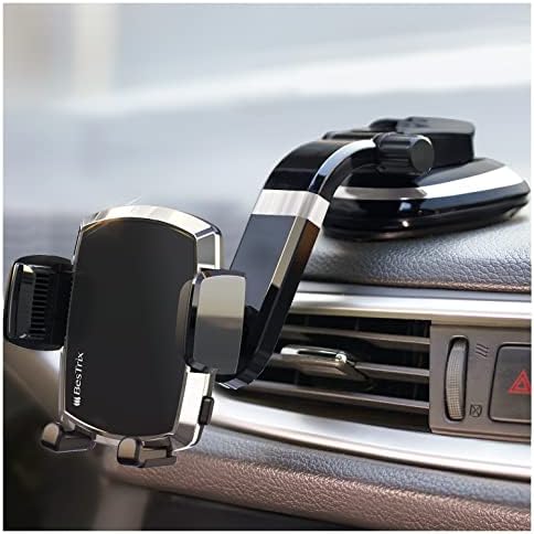 Bestrix Phone Holder for Car, SmartClamp Car Phone Mount | Dashboard Cell Phone Car Phone Holder Compatible with iPhone 13 12 11 Pro, Xr, Xs, XS MAX,XR,X, Galaxy S20 Note 20 Ultra & All Smartphones