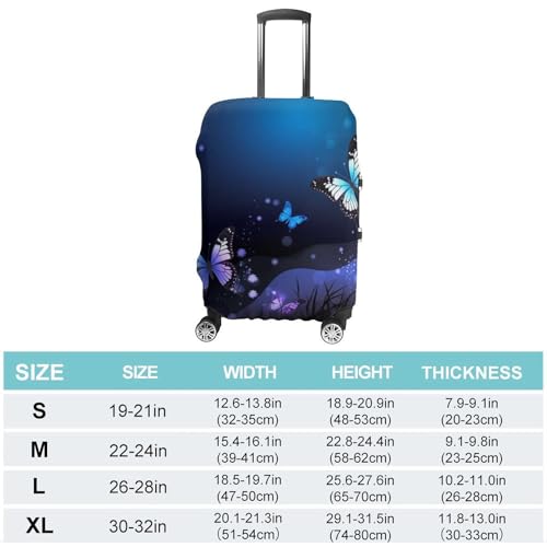 Washable Luggage Case Cover Background with Night Butterflies Printed Luggage Cover Protector Elastic Suitcase Protector Anti-Scratch Suitcase Cover for Size S (19-21 inch) Luggage2