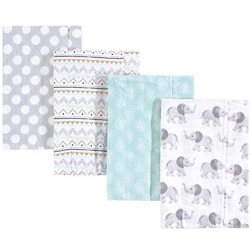 Image of Hudson Baby Unisex Baby Cotton Flannel Burp Cloths, Gray Elephant, One Size
