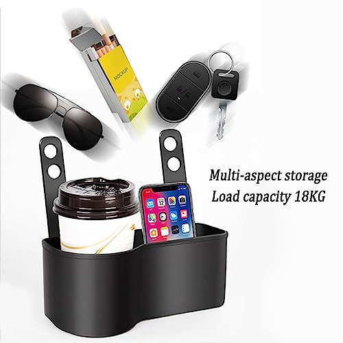 2 in 1 Car Seat Back Organizer with 3.2\" Cup Holder,Multifunction Car Headrest Seat Back Organizer for Drink Food Tray,Universal Headrest Cup Holder for Most Cars Trucks SUVs