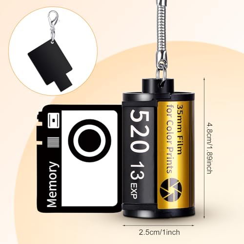 Wyleaves Custom Camera Film Roll Keychain, Personalized Photo Camera Film Roll Keychain with Picture 5-10 photos