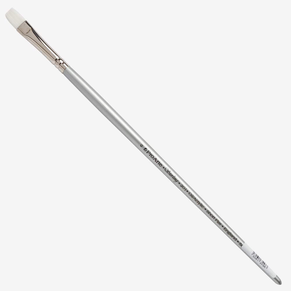 Pro Arte : Sterling Acrylix Long Handled - Short Flat S. 201SF Size 6