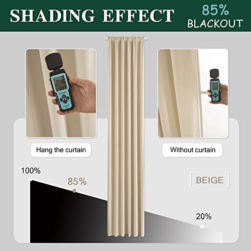 Mumfas Warm Beige Velvet Curtains 120 Inches Long - Super Soft High Ceiling Tall Privacy Light Blocking Curtain Panels For Living Room/Church, 2 Panels, W52 X L120, Rod Pocket, Back Tab #TOP3