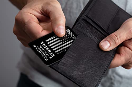 Thank You For Your Service Engraved Wallet Card Insert – Marine Corps Veteran Proud Of You Gift – Perfect Stiff and Light Metal Wallet Card - Veteran Appreciation4