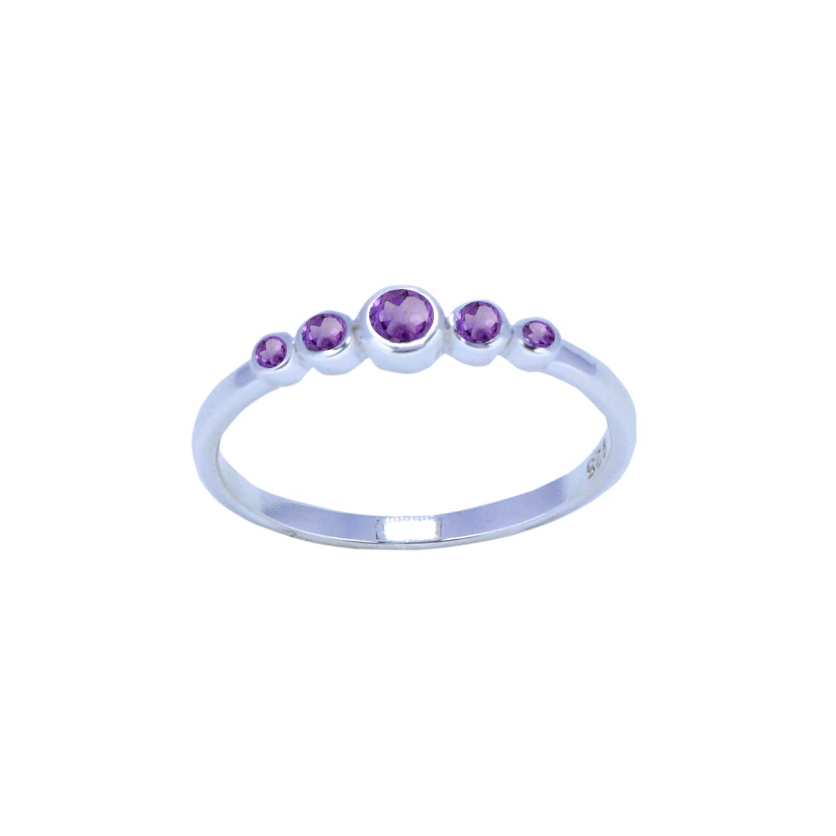 GenericReal Gemstones Round Shape Faceted Purple Amethyst Solid Silver rings - designer jewelry nice selling items gift for labour day minimalist ring -SR2-AME-FC-308-h uk