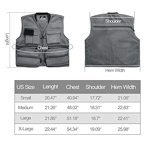 8 Fans Fishing Vest,Mesh Fly Fishing Vest For Men With Pockets Ideal For Fishing,Hunting,Photography Size Large #TOP2