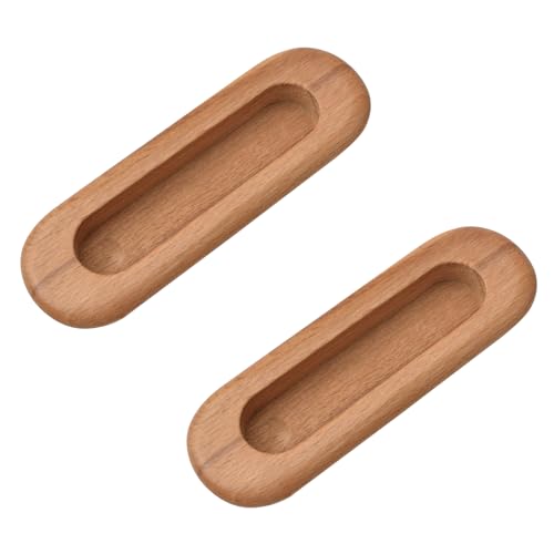 MOROBOR 2 stuks ovaal hout verzonken verborgen handvat, ingebed ontwerp schuifdeur handvat houten kast trekt verzonken schuifdeur kastdeur trekt voor schuifdeuren schuur bypass deur kledingkast lade