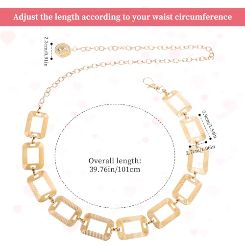Chain Belt for Women Metal Waist Chain Chunky Belly Link Belt Thick chain Belts Trendy Adjustable Waist Belts Gold Fashion Cute Body Chains for Girls Ladies Dresses Vest Jeans Pants Trousers2