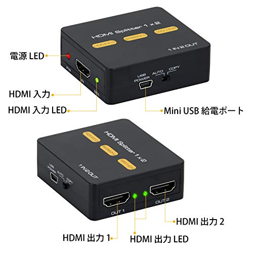 Hdmi 2 0 分配器 スプリッター 1入力2出力 2画面 同時出力 4k 2k 60hz 3d 1080p 高画質 高解像度 Ps5 Ps4 Ps4 Pro Ps4 Slim Blu Ray Dvd レコーダー Pc Xbox 任天堂スイッチ Hdtv 任天堂スイッチ 対応 家电 摄影 摄像 电视录像机 视频投影机 Whenbuy Jchere Com