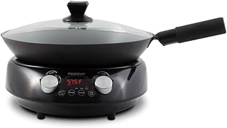 NuWave Mosaic Induction Wok: 14-Inch Carbon Steel, Precise 100-575°F Control, Wok Hei, Portable 600-1500W