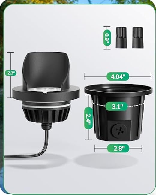 EDISHINE 8 Pack 4in Low Voltage Landscape Lighting, 8W 3000K 515LM AC/DC Outdoor In-Ground Well Lights,12-24V IP67 Waterproof LED Paver Lights for Pathway Driveway Yard Garden, Shielded Top