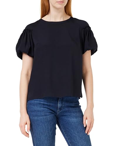 Blouse manches bouffantes femme en crêpe léger haut chic automne printemps