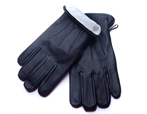 LeatherDrive Men's Premium Lambskin Leather Gloves Ultrasoft Interior Acrylic Lining (Small)