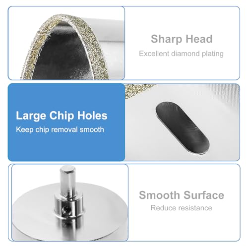 Image of 3 inch / 75mm Diamond Glass Hole Saw with Center Drill Bit for Ceramic, Tile, Porcelain, Marble