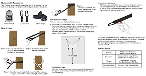 Better Outdoor Supply Camping Hammock - Portable Hammock Single Or Double Camping Accessories W/Tree Straps Indoor Or Outdoor Use/Space Saver Design - Small Family Business #TOP6