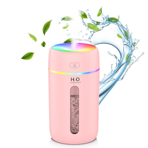 ZPP Humidifier for Bedroom Portable Mini Humidifier with 7-color Lights for Car,Home,Office,Travel with Night Light, Auto Shut-Off