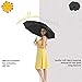 BAODINI Inverted UV Protection Umbrella for Rain and Sun Medium Size 46 inch arc Canopy UPF 50+ Rverse Compact Umbrella Auto Open Close for Travel