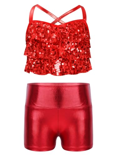 Conjunto de pantalones cortos de baile latino para niñas ideal para competiciones