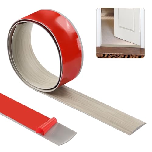 100cm×5cm 閾値ストリップ、カーペットドアトリムストリップ、フロアトランジションストリップ、自己接着フロアドア仕切りストリップ、フラットラミネートプロファイルフローリングエッジトリムストリップ(グレー木目)