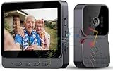 Drahtlose Video Türklingel mit 4,3 Zoll Monitor, Funkklingel Kamera Set ohne WLAN/App, 2.4G Funk Gegensprechanlage mit Nachtsicht, 70° HD Weitwinkel, Automatische Foto- & Videoaufnahme (SD benötigt)