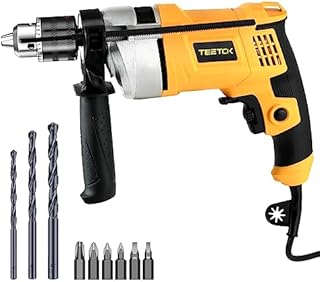 750W Hammer Drill, Impact Electic Corded Drill, with 13mm Metal Chuck, 0-3000RPM Variable Speed, 360° Rotatable Handle, Drill Bit Accessory Kit for Wood Metal Concrete