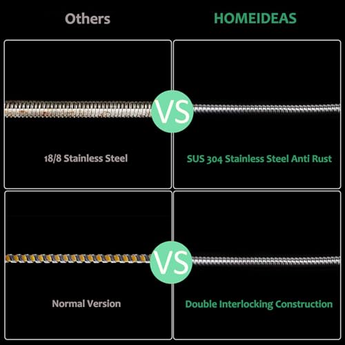 HOMEIDEAS 118 inches Shower Hose, 10 feet Extra Long 304 Stainless Steel Handheld Shower Head Hose Replacement, Flexible Hose Extension