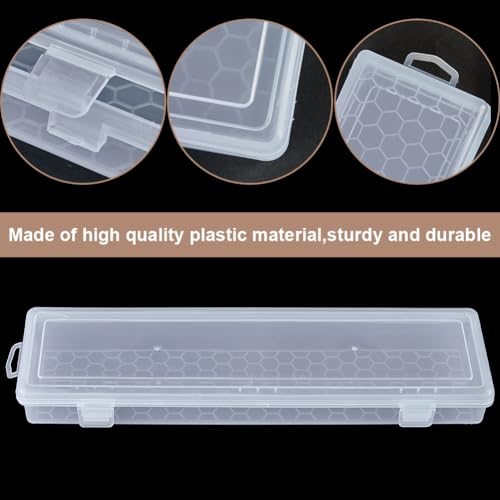 Image of GORGECRAFT 3Pcs Translucent Plastic Paint Brush Holders Paintbrush Case Organizers Drawing Tools Storage Box Long Watercolor Pen Pencil Container Buckle Design for Artist Art Crafts Office Supplies