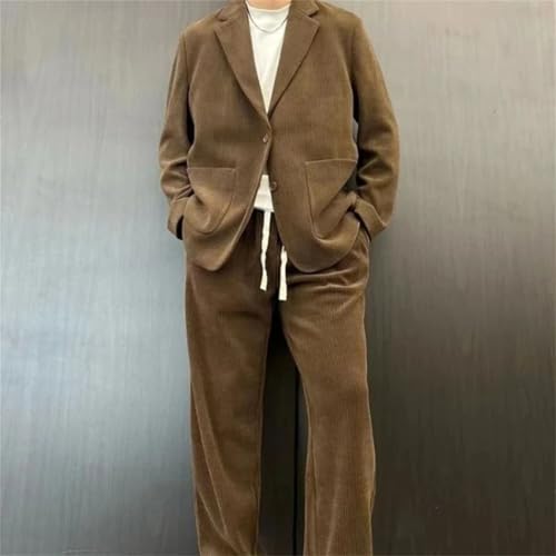 Men's Korean Style Slim Fit Suit 2PC Blazers and Pants Set for Ceremony and Casual Wear4