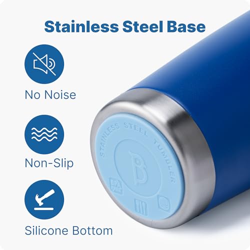 Image of 20 oz Insulated Tumbler with Handle Stainless Steel Travel Coffee Mug with Lid and Straw, Double Wall Tumbler Cups for Women and Men, BPA Free (Navy)