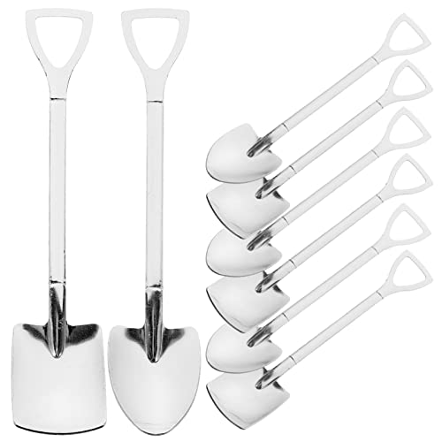 Cabilock Shovel Spoon Set Tea Spoons 20Pcs Mini Shovel Spoons Stainless Steel Dessert Spoons Mixing Spoon Coffee Spoons Ice Cream Spoon Decorative Tableware Stainless Steel Spade Spoon Tea Spoons